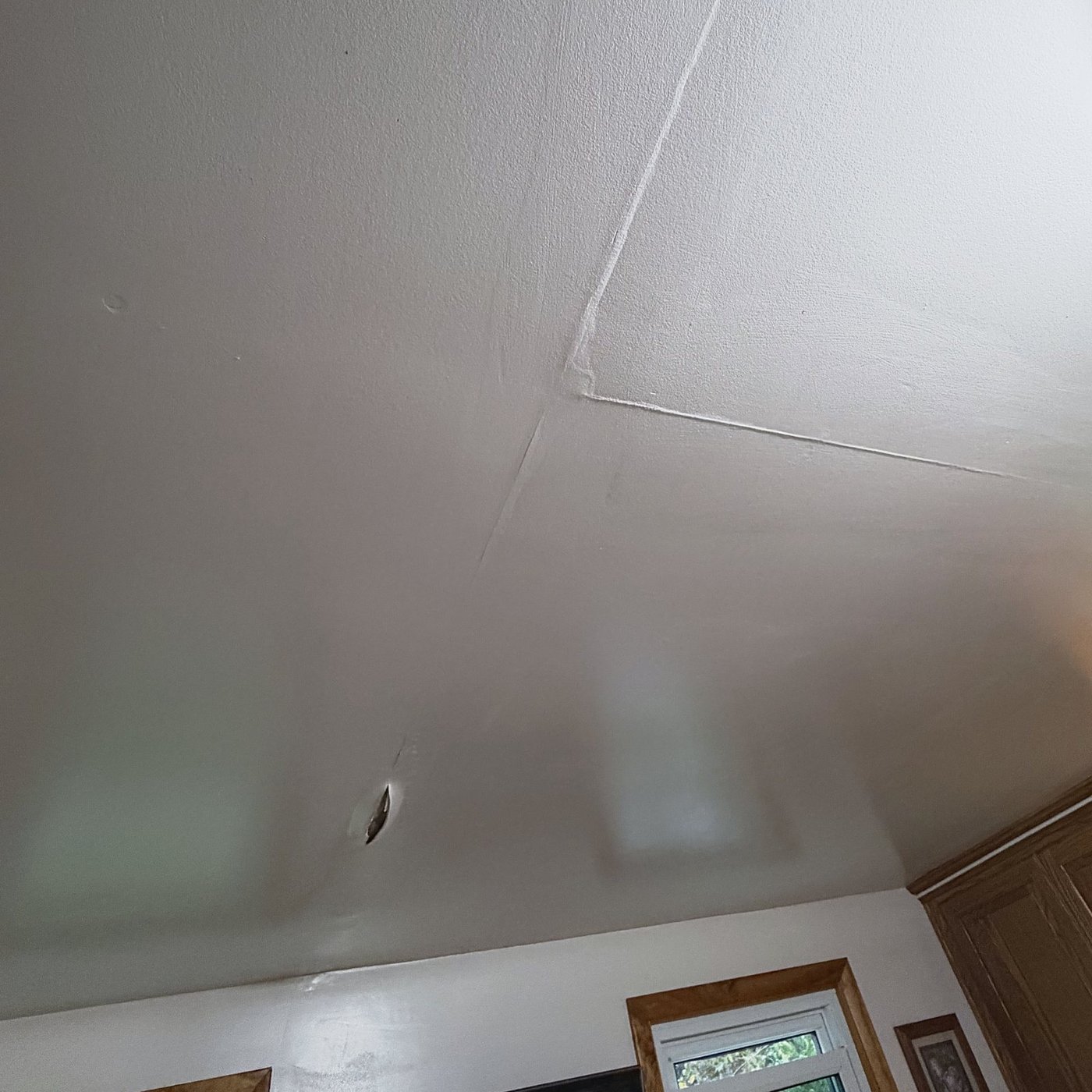 Ceiling crack repair, before